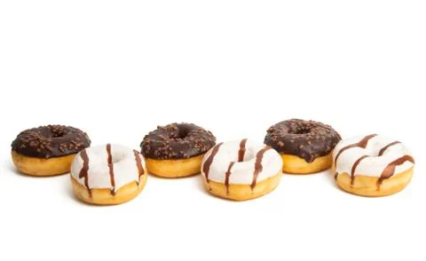 Icing donut isolated Stock Photos