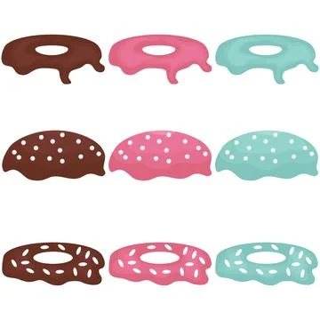 Icing for a donut, a set of colored icing for a donut. Vector illustration. Stock Illustration