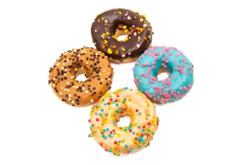 Icing donuts isolated Stock Photos