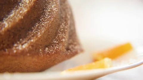 Icing sugar being sprinkled on cake Video stock 76099792