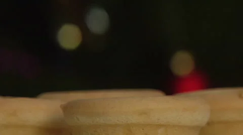 Icing sugar on fruit pies Stock-Footage 52688103