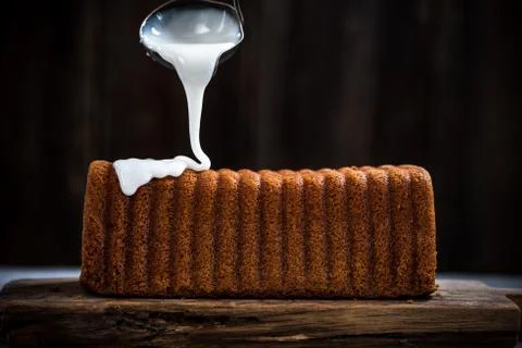 Icing top of Easter traditional cake Stock Photos