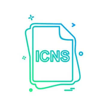 ICNS file type icon design vector Stock Illustration