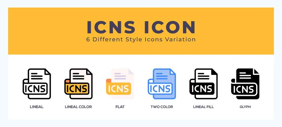 Icns file vector icons designed. icon symbol set. Stock Illustration