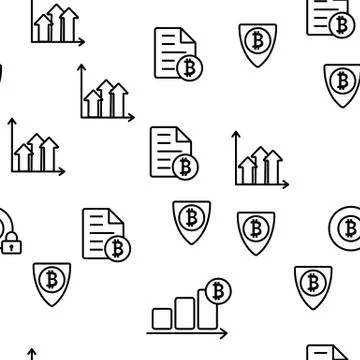 ICO, Bitcoin Vector Seamless Pattern Stock Illustration