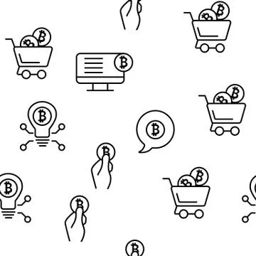 ICO, Bitcoin Vector Seamless Pattern Stockillustratie