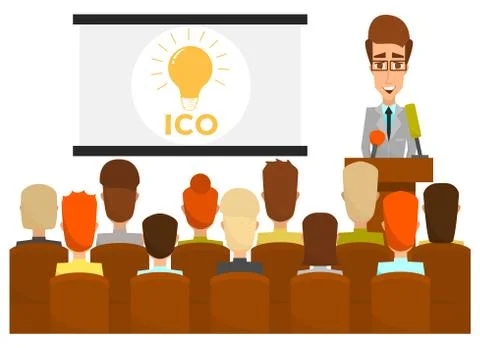 Ico business presentation concept vector flat illustration イラスト素材