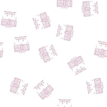 Ico finance glyph seamless pattern Illustrazione stock