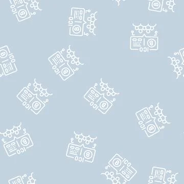 Ico finance line seamless pattern Stock Illustration