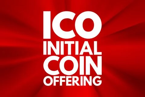 ICO - Initial Coin Offering acronym, business concept background Stock Illustration