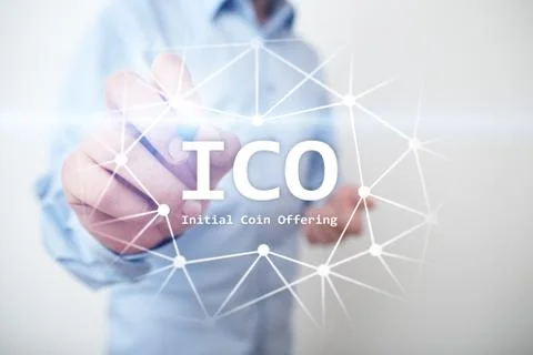 ICO - Initial Coin Offering. Cryptocurrency, FINTECH, Financial market and 스톡 사진
