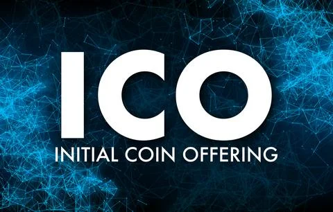 ICO, initial coin offering. ICO Token production process. Vector stock 스톡 일러스트
