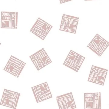 Ico market glyph seamless pattern Stock Illustration