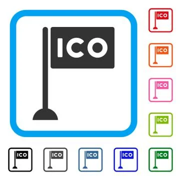 Ico Rectangle Flag Framed Icon Stock Illustration