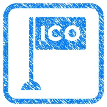 ICO Rectangle Flag Framed Stamp Illustrazione stock