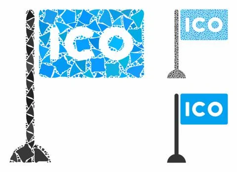 ICO rectangle flag Mosaic Icon of Bumpy Parts Illustrazione stock