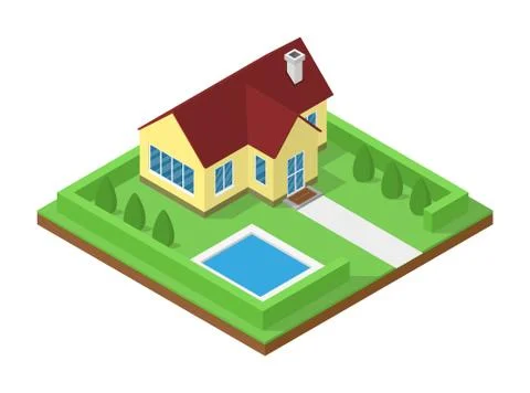 Icometric house icon Stock Illustration