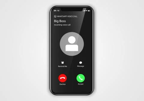 Icoming call screen phone Illustrazione stock
