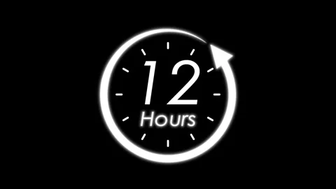 Icon 24 hours animated icon open 12h,24h,48h,72 hours shop bar 4k looping a.. Stock Footage 308265927
