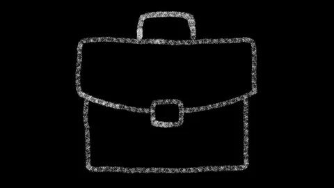 Icon 24 hours bag with drawing style on blackboard, animated footage ideal for Video stock 117465880