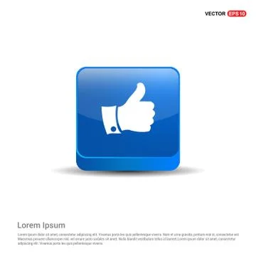 LIKE icon - 3d Blue Button Stock Illustration