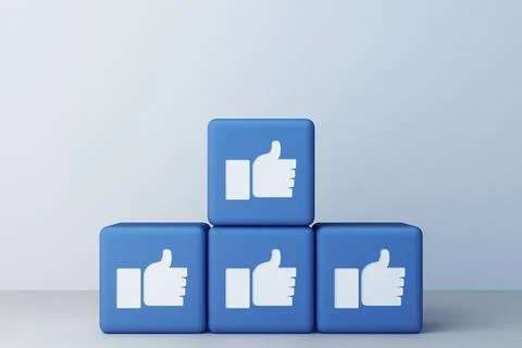 Like icon 3d box with white background. 3d rendering Stock Illustration
