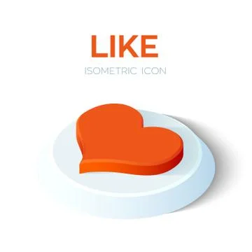 Like Icon. 3D Isometric Like sign. Created For Mobile, Web, Decor, Print Prod Stock Illustration
