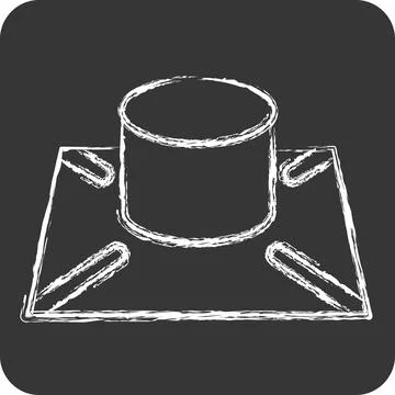 Icon 3D Model. related to Printing symbol. chalk Style. design editable Stock Illustration