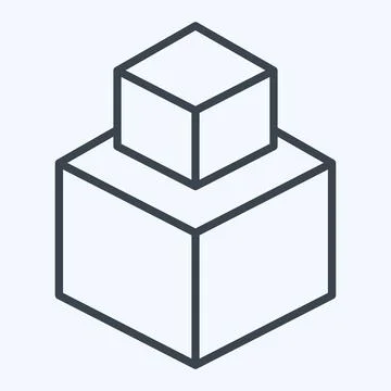 Icon 3D Modeling. related to Creative Concept symbol. line style. simple de.. Stock Illustration