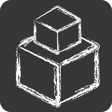 Icon 3D Modeling. related to Creative Concept symbol. chalk Style. simple d.. Stock Illustration