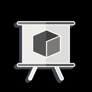 Icon 3D Presentation. related to 3D Visualization symbol. glossy style. sim.. Stock Illustration