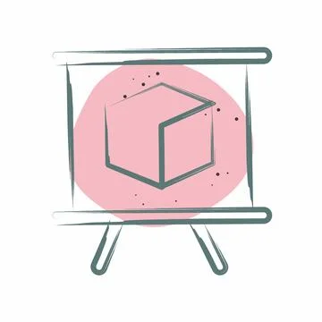 Icon 3D Presentation. related to 3D Visualization symbol. Color Spot Style... Stock Illustration