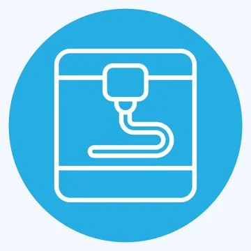 Icon 3D Printer. related to Printing symbol. blue eyes style. design editable Illustrazione stock