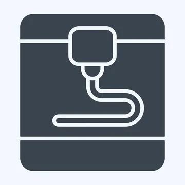 Icon 3D Printer. related to Printing symbol. glyph style. design editable Illustrazione stock