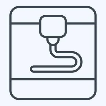 Icon 3D Printer. related to Printing symbol. line style. design editable Stock Illustration
