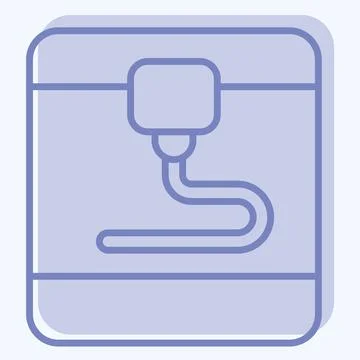 Icon 3D Printer. related to Printing symbol. two tone style. design editable Stock Illustration