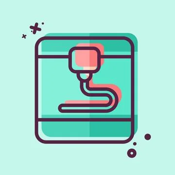 Icon 3D Printer. related to Printing symbol. MBE style. design editable Stock Illustration