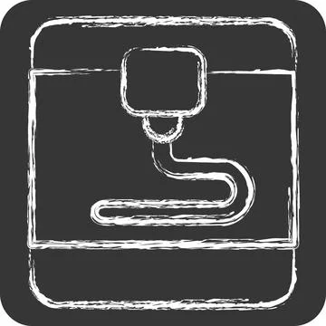 Icon 3D Printer. related to Printing symbol. chalk Style. design editable Stock Illustration