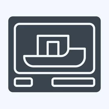 Icon 3D Printing. related to Future Technology symbol. glyph style. simple .. Stock Illustration