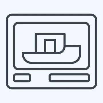 Icon 3D Printing. related to Future Technology symbol. line style. simple d.. Stock Illustration