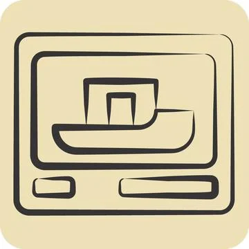 Icon 3D Printing. related to Future Technology symbol. hand drawn style. si.. Illustrazione stock