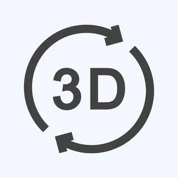 Icon 3D Rotation. suitable for Infographics symbol. glyph style. simple desig Illustrazione stock