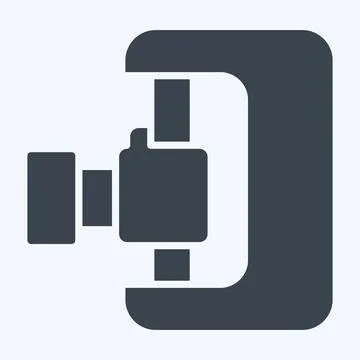 Icon 3D Scanner. related to Printing symbol. glyph style. design editable Illustrazione stock