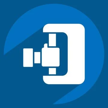 Icon 3D Scanner. related to Printing symbol. long shadow style. design editab Stock Illustration