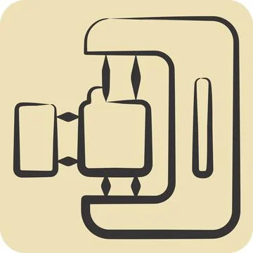 Icon 3D Scanner. related to Printing symbol. hand drawn style. design editabl Illustrazione stock