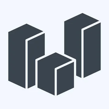 Icon 3D Visualication. related to 3D Visualization symbol. glyph style. sim.. Stock Illustration