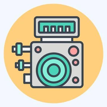 Icon ABS Control Module. related to Car Maintenance symbol. color mate styl.. Stock Illustration