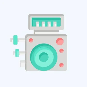 Icon ABS Control Module. related to Car Maintenance symbol. flat style. sim.. Stock Illustration