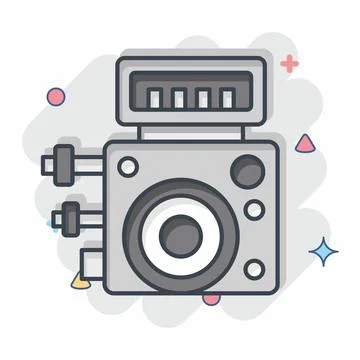 Icon ABS Control Module. related to Car Maintenance symbol. comic style. si.. Stock Illustration