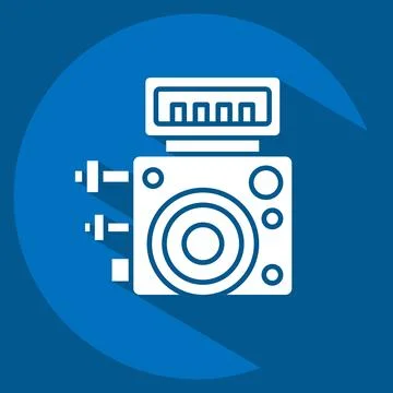 Icon ABS Control Module. related to Car Maintenance symbol. long shadow sty.. Stock Illustration